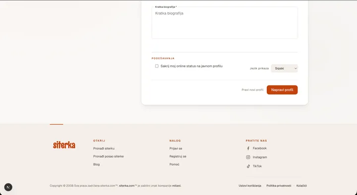 The Privacy section of /my-profile with the hideOnline checkbox highlighted.